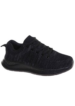 Sznurowane chłopięce buty sportowe Czarne /C5-3 17994 T286/ ze sklepu Pantofelek24.pl w kategorii Trampki męskie - zdjęcie 184879305