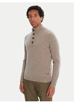 Barbour Sweter Patch Half Zip MKN0585ST51 Beżowy Regular Fit ze sklepu MODIVO w kategorii Swetry męskie - zdjęcie 184881309