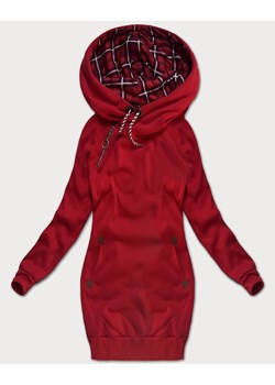 Długa bluza damska czerwona (AMG-738/1) ze sklepu goodlookin.pl w kategorii Bluzy damskie - zdjęcie 184886795