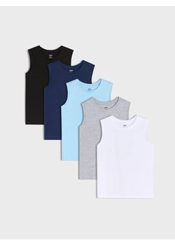 Sinsay - Bawełniana koszulka na ramiączkach - błękitny ze sklepu Sinsay w kategorii T-shirty chłopięce - zdjęcie 184890219