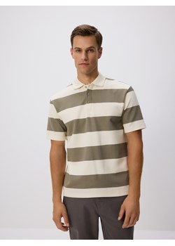 Reserved - Koszulka polo comfort w paski - oliwkowy ze sklepu Reserved w kategorii T-shirty męskie - zdjęcie 184891087