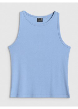 Damski top basic 4F 4FWMM00TSLEF132 - niebieski ze sklepu Sportstylestory.com w kategorii Bluzki damskie - zdjęcie 184891329