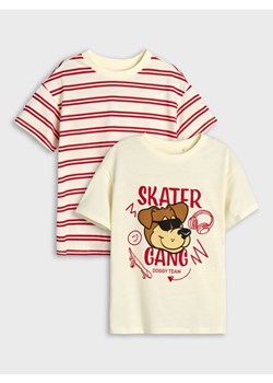Sinsay - Koszulki 2 pack - kremowy ze sklepu Sinsay w kategorii T-shirty chłopięce - zdjęcie 184903966