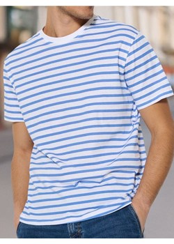 Sinsay - Koszulka w paski - niebieski ze sklepu Sinsay w kategorii T-shirty męskie - zdjęcie 184904069