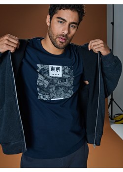 Sinsay - Koszulka - granatowy ze sklepu Sinsay w kategorii T-shirty męskie - zdjęcie 184904649