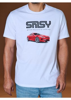 Sinsay - Koszulka z nadrukiem - biały - id: 4980F-00X - marki Sinsay - 184904658 Sinsay - Koszulka z nadrukiem - biały ze sklepu Sinsay w kategorii T-shirty męskie - zdjęcie 184904658