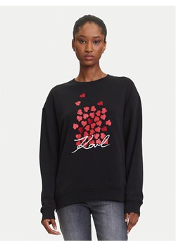 KARL LAGERFELD Bluza A3W20006 Czarny Regular Fit ze sklepu MODIVO w kategorii Bluzy damskie - zdjęcie 184906076
