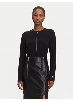 KARL LAGERFELD Bluzka A3W17007 Czarny Slim Fit ze sklepu MODIVO w kategorii Bluzki damskie - zdjęcie 184906136