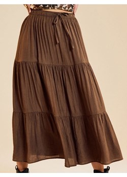Sinsay - Wiskozowa spódnica midi z efektem stopniowania - khaki ze sklepu Sinsay w kategorii Spódnice - zdjęcie 184915176