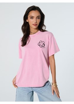Sinsay - Koszulka loose fit z efektem sprania SmileyWorld® - różowy ze sklepu Sinsay w kategorii Bluzki damskie - zdjęcie 184915197