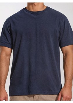 Sinsay - Koszulka z domieszką lnu - granatowy ze sklepu Sinsay w kategorii T-shirty męskie - zdjęcie 184915668