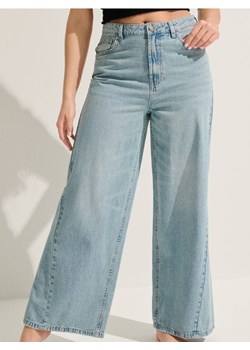 Sinsay - Jeansy wide leg z przeszyciami - turkusowy ze sklepu Sinsay w kategorii Jeansy damskie - zdjęcie 184915786