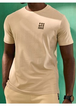 Sinsay - Koszulka z napisem - beżowy ze sklepu Sinsay w kategorii T-shirty męskie - zdjęcie 184915957