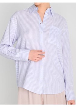 Sinsay - Koszula regular fit z domieszką lnu - niebieski ze sklepu Sinsay w kategorii Koszule damskie - zdjęcie 184915978