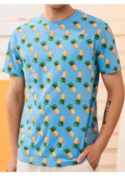 Sinsay - Koszulka z motywem owocowym - niebieski ze sklepu Sinsay w kategorii T-shirty męskie - zdjęcie 184916029