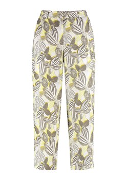 Gerry Weber Lniane spodnie w kolorze biało-szaro-żółtym ze sklepu Limango Polska w kategorii Spodnie damskie - zdjęcie 184918026