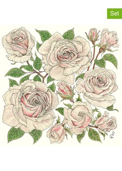 ppd Serwetki (40 szt.) &quot;Roses&quot; w kolorze jasnoróżowo-zielonym ze sklepu Limango Polska w kategorii Akcesoria kuchenne - zdjęcie 184918276