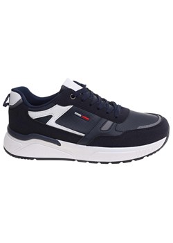 Sznurowane męskie granatowe buty sportowe /C1-1 18011 GF585/ ze sklepu Pantofelek24.pl w kategorii Buty sportowe męskie - zdjęcie 184918965
