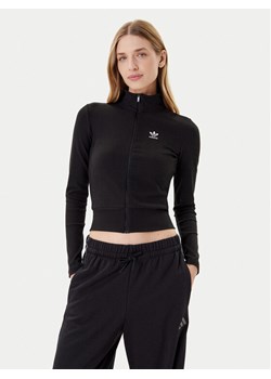 adidas Bluza Essentials Ribbed JD5905 Czarny Slim Fit ze sklepu MODIVO w kategorii Bluzy damskie - zdjęcie 184920995