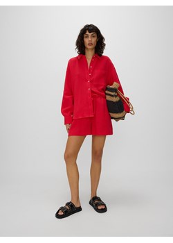 Reserved - Koszula z bawełnianego muślinu - czerwony ze sklepu Reserved w kategorii Koszule damskie - zdjęcie 184921456