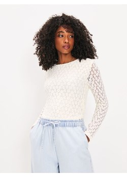 Sinsay - Bluzka z długimi koronkowymi rękawami - kremowy - id: 081GB-01X - marki Sinsay - 184923625 Sinsay - Bluzka z długimi koronkowymi rękawami - kremowy ze sklepu Sinsay w kategorii Bluzki damskie - zdjęcie 184923625