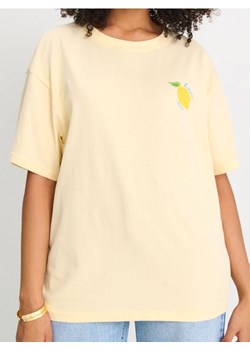 Sinsay - Bawełniana koszulka z nadrukiem na plecach - żółty ze sklepu Sinsay w kategorii Bluzki damskie - zdjęcie 184923877