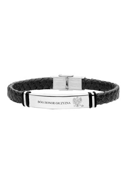 Skórzana bransoletka z motywem patriotycznym orzeł biały i personalizowany grawer ze sklepu manoki.pl w kategorii Bransoletki - zdjęcie 184924237