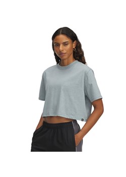 Damski t-shirt crop-top Under Armour UA Rival SS - niebieski ze sklepu Sportstylestory.com w kategorii Bluzki damskie - zdjęcie 184924638