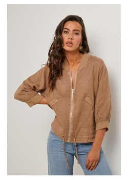 Le Monde du Lin Lniana kurtka w kolorze jasnobrązowym ze sklepu Limango Polska w kategorii Kurtki damskie - zdjęcie 184926686