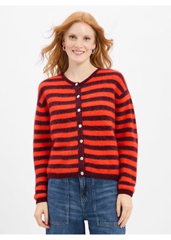 american vintage Damski kardigan z zawartością alpaki i lnu Kobiety Wełna czerwony w paski - id: 798898-0001-09920 - marki American Vintage - 184929128 american vintage Damski kardigan z zawartością alpaki i lnu Kobiety Wełna czerwony w paski ze sklepu vangraaf w kategorii Swetry damskie - zdjęcie 184929128