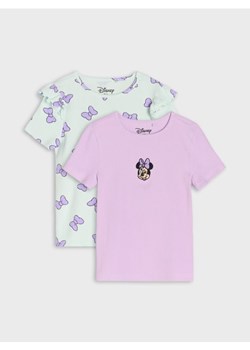 Sinsay - Koszulki z prążkowanej dzianiny 2 pack Minnie Mouse - fioletowy ze sklepu Sinsay w kategorii Bluzki dziewczęce - zdjęcie 184934286
