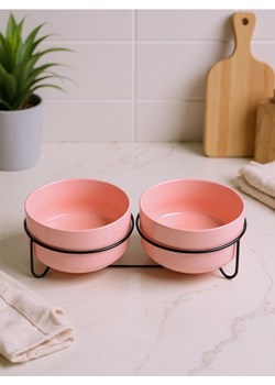 Sinsay - Miski dla psa i kota 2 pack ze stojakiem - różowy ze sklepu Sinsay w kategorii Dla zwierząt - zdjęcie 184934409