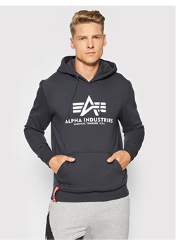 Alpha Industries Bluza Basic 178312 Granatowy Regular Fit ze sklepu MODIVO w kategorii Bluzy męskie - zdjęcie 184936779