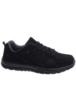 Wiązane czarne męskie buty sportowe Duże rozmiary /D3-3 18018 S471/ ze sklepu Pantofelek24.pl w kategorii Buty sportowe męskie - zdjęcie 184937665