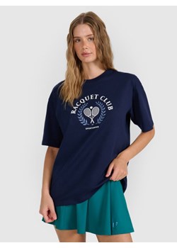 Damski t-shirt z nadrukiem 4F 4FRAW25TTSHF3158 - granatowy ze sklepu Sportstylestory.com w kategorii Bluzki damskie - zdjęcie 184941367