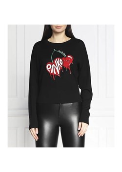 Pinko Wełniany sweter MERCURIO MAGLIA 100 WO + JACQU | Regular Fit ze sklepu Gomez Fashion Store w kategorii Swetry damskie - zdjęcie 184945435