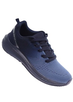 Sznurowane męskie granatowe buty sportowe /D1-3 18008 GF483/ ze sklepu Pantofelek24.pl w kategorii Buty sportowe męskie - zdjęcie 184955348