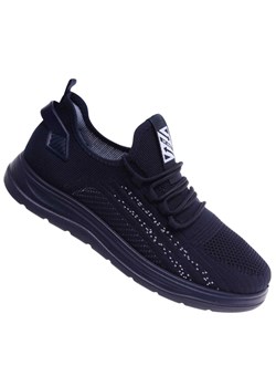 Wsuwane granatowe sneakersy męskie /D8-1 18007 G389/ ze sklepu Pantofelek24.pl w kategorii Buty sportowe męskie - zdjęcie 184955356