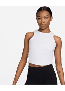 Damska koszulka bez rękawów o skróconym kroju Dri-FIT Nike One Fitted - Biel ze sklepu Nike poland w kategorii Bluzki damskie - zdjęcie 184957159