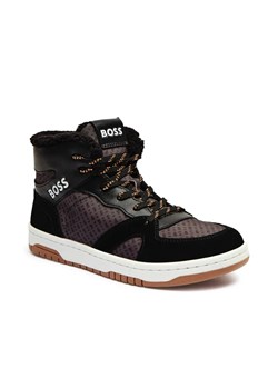 BOSS Kidswear Ocieplane sneakersy | z dodatkiem skóry ze sklepu Gomez Fashion Store w kategorii Buty sportowe dziecięce - zdjęcie 184962647