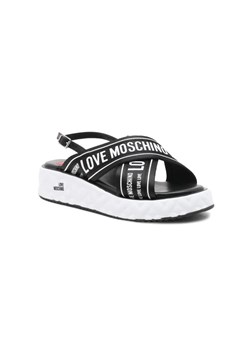 Love Moschino Skórzane sandały NASTROLOGO ze sklepu Gomez Fashion Store w kategorii Sandały damskie - zdjęcie 184963136