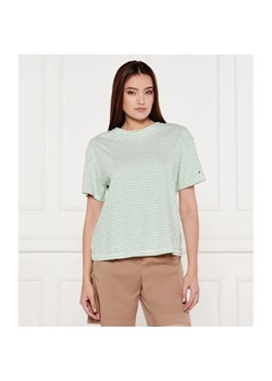 Tommy Hilfiger T-shirt | Loose fit | z dodatkiem lnu ze sklepu Gomez Fashion Store w kategorii Bluzki damskie - zdjęcie 184986036