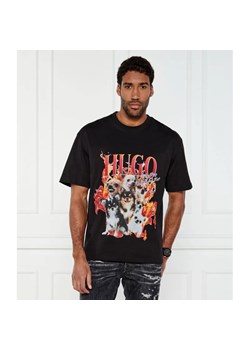 HUGO T-shirt Dugie | Oversize fit ze sklepu Gomez Fashion Store w kategorii T-shirty męskie - zdjęcie 184987809