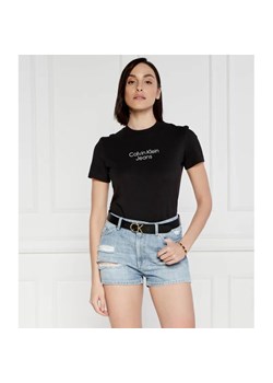Calvin Klein Jeans T-shirt Institutional | Regular Fit ze sklepu Gomez Fashion Store w kategorii Bluzki damskie - zdjęcie 184992527