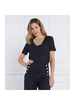 Tommy Hilfiger T-shirt REG V-NK FEM METALLIC SS | Regular Fit ze sklepu Gomez Fashion Store w kategorii Bluzki damskie - zdjęcie 184992529
