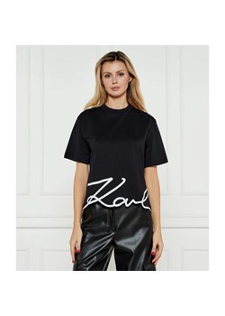 Karl Lagerfeld T-shirt SIGNATURE HEM T | Regular Fit ze sklepu Gomez Fashion Store w kategorii Bluzki damskie - zdjęcie 184993678
