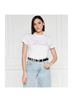 Karl Lagerfeld T-shirt rhinestone | Regular Fit ze sklepu Gomez Fashion Store w kategorii Bluzki damskie - zdjęcie 184996278