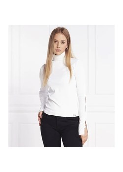 Calvin Klein Jeans Golf TAB SPLIT RIB MOCK NECK | Regular Fit ze sklepu Gomez Fashion Store w kategorii Swetry damskie - zdjęcie 184999269