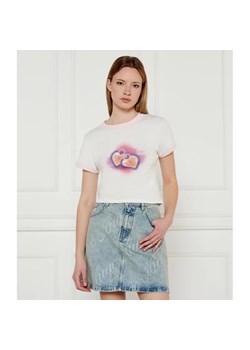 Hugo Blue T-shirt Dalia_B_1 | Cropped Fit ze sklepu Gomez Fashion Store w kategorii Bluzki damskie - zdjęcie 185000005