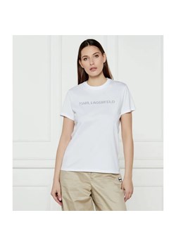 Karl Lagerfeld T-shirt LOGO | Regular Fit ze sklepu Gomez Fashion Store w kategorii Bluzki damskie - zdjęcie 185000109